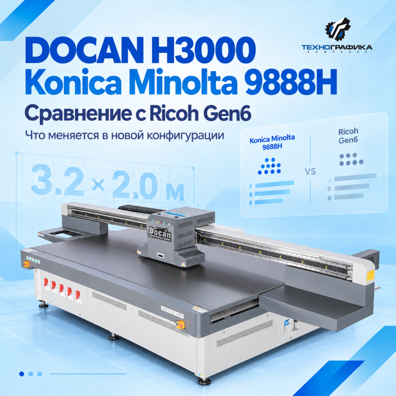 DOCAN H3000 теперь доступен с печатающими головами Konica Minolta 9888H